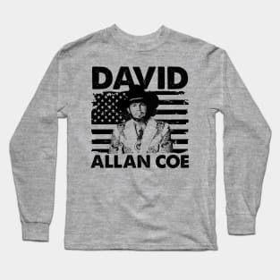 Retro American Flag Allan Coe Music Gift Long Sleeve T-Shirt